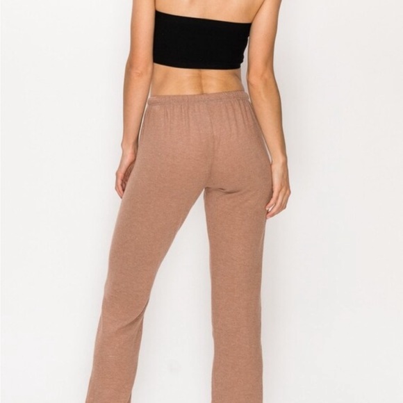 Cozy Matching Pant Hoodie Set Loungewear Tan - Picture 3 of 6